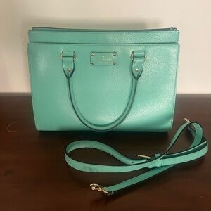 Kate Spade Wellesley Durham Leather Bag in Turquoise